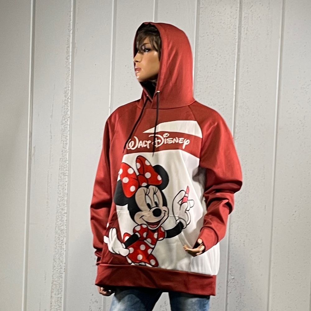 *Walt Disney Minnie Mouse Women’s Brick Red Hoodie Pullover